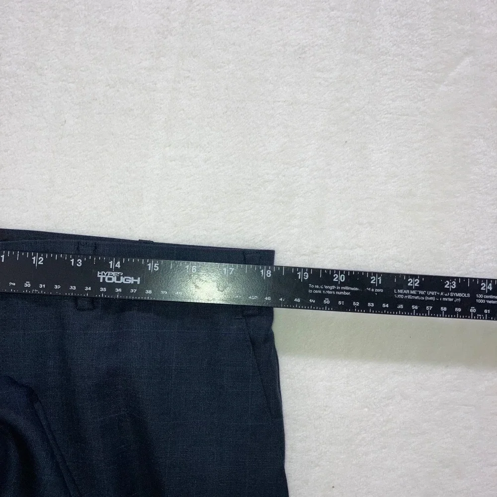 Lauren Ralph Lauren Mens 36x32 Blue 100% Wool Windowpane Dress Pants Trousers